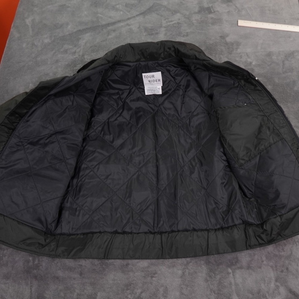 VTG Tour Rider Motorcycle Jacket Mens XL Black reflective piping gorpcore USA - Picture 5 of 12